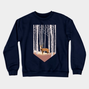 Chital in the birch woods Crewneck Sweatshirt